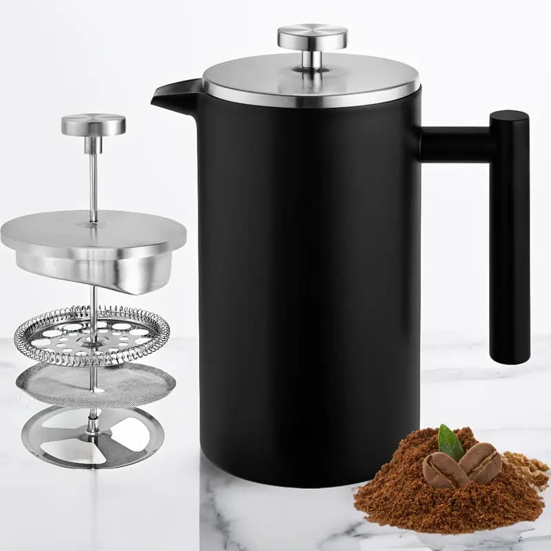 304 Stainless Steel Coffee Pot Double-Walled French Press Pour-over Coffee Maker French Press Coffee Maker
