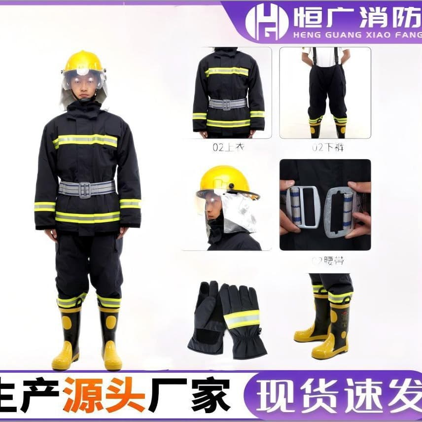 02 Model Mini Fire Station Fire Protection Suit Firefighting Suit Six-Piece Set Flame Retardant Cotton Camouflage for Malls