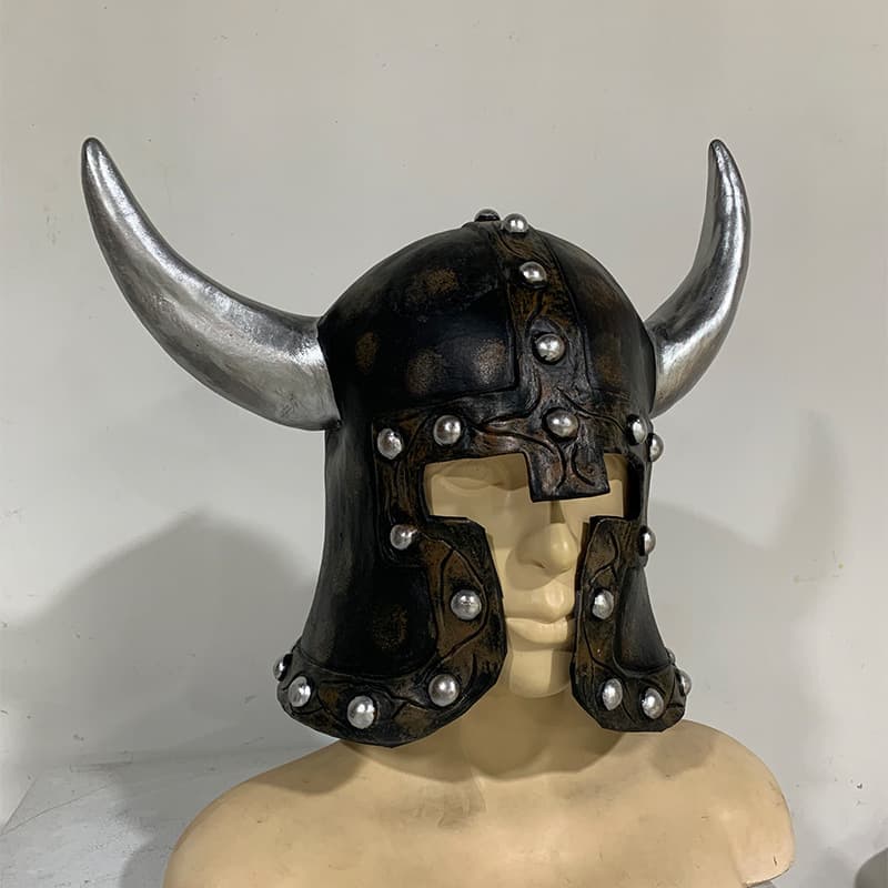 2024 Halloween Latex Samurai Army Soldier Mask Armor Helmet Ancient Roman Viking Headpiece Prop