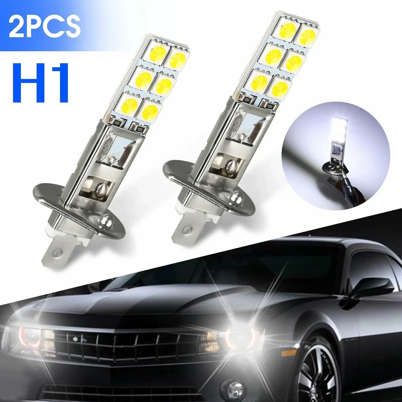 Export Auto LED H1/H3 Fog Light, LED H1-12SMD-5050 Chip High-Brightness Anti-Fog LED Fog Light