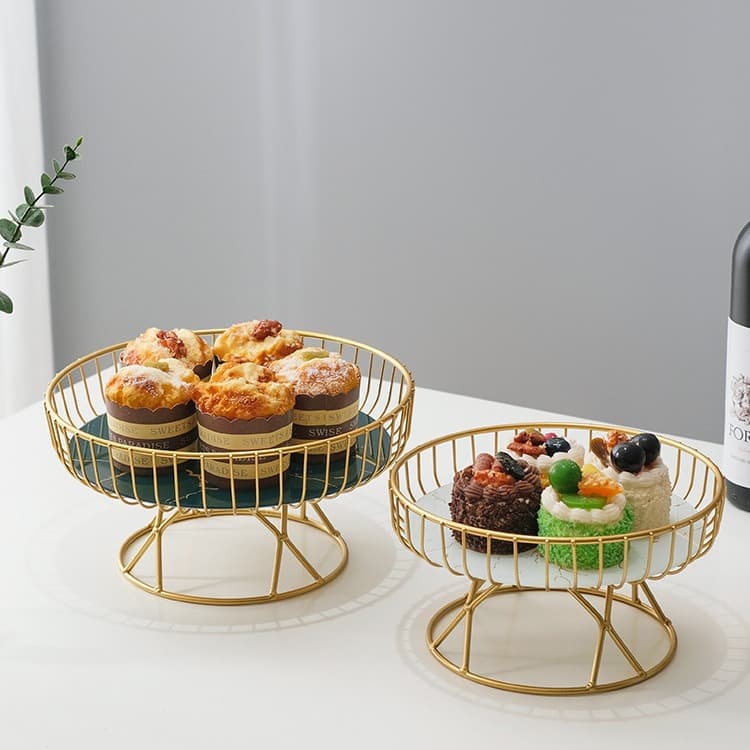 European Style Light Luxury Ceramic Fruit Bowl Creative Living Room Fruit Basket Afternoon Tea Candy Dessert Stand Snack Tray