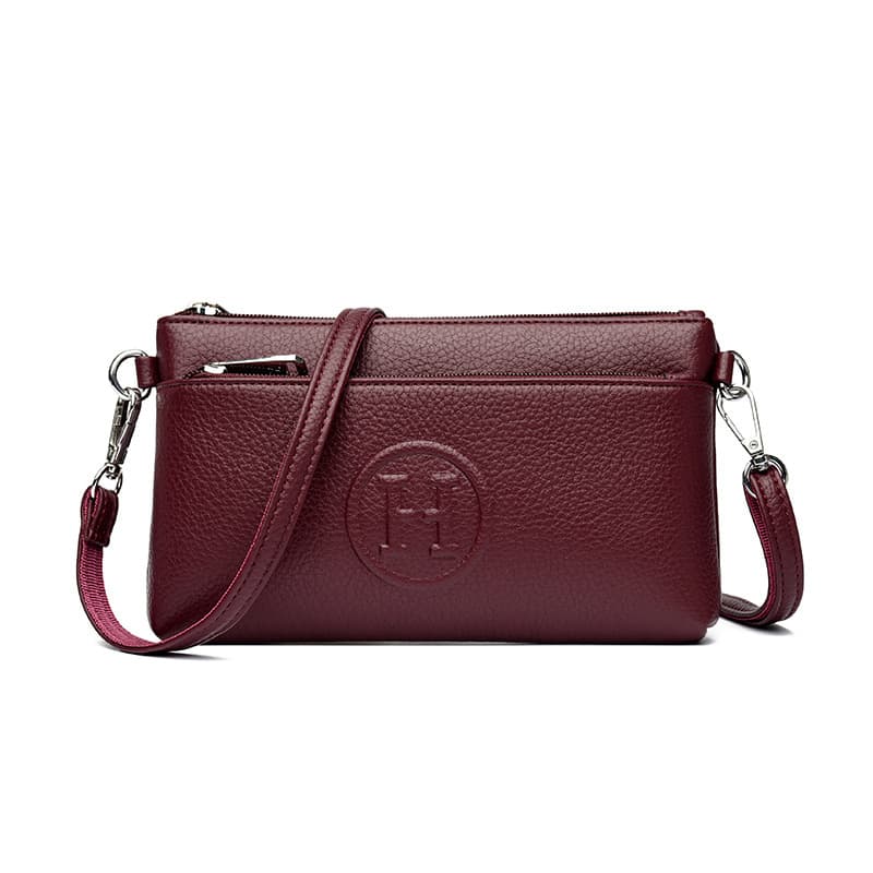 2025 New Soft Leather Crossbody Bag Fashionable Mom Bag Lightweight Casual Phone Bag Slim Small Bag Gift for Mother-in-Law