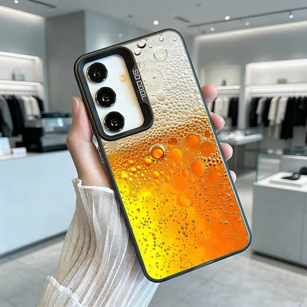 Ice Beer s26 s25 Compatible Samsung A55 35 A53 Case S24Ultras Silver A56 Hard