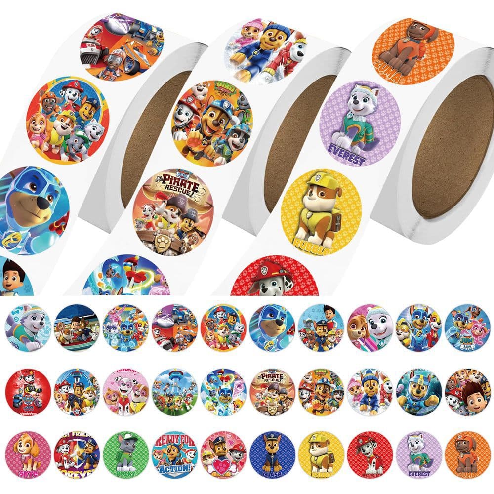Paw team roll stickers children's reward animation seal stickers diy hand account tape stationery desktop decoration stickers