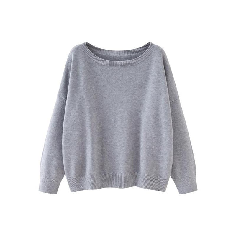 O 287 A8585 Cross-border New Men's Knit Sweater Women's Plain Round Neck Sweater for AliExpress Dropshipping