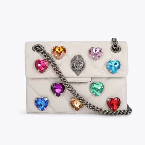 Heart-Shaped Bag, Cross-Border Eagle Head Bag, Chanel-Style Rhinestone Kurt Geiger Chain Bag, Quilted Embroidered Evening Shoulder Bag