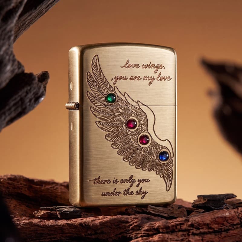 Zorro Z91957B Bronze Brushed Wings of Love Retro Classic Windproof Kerosene Lighter Dropshipping