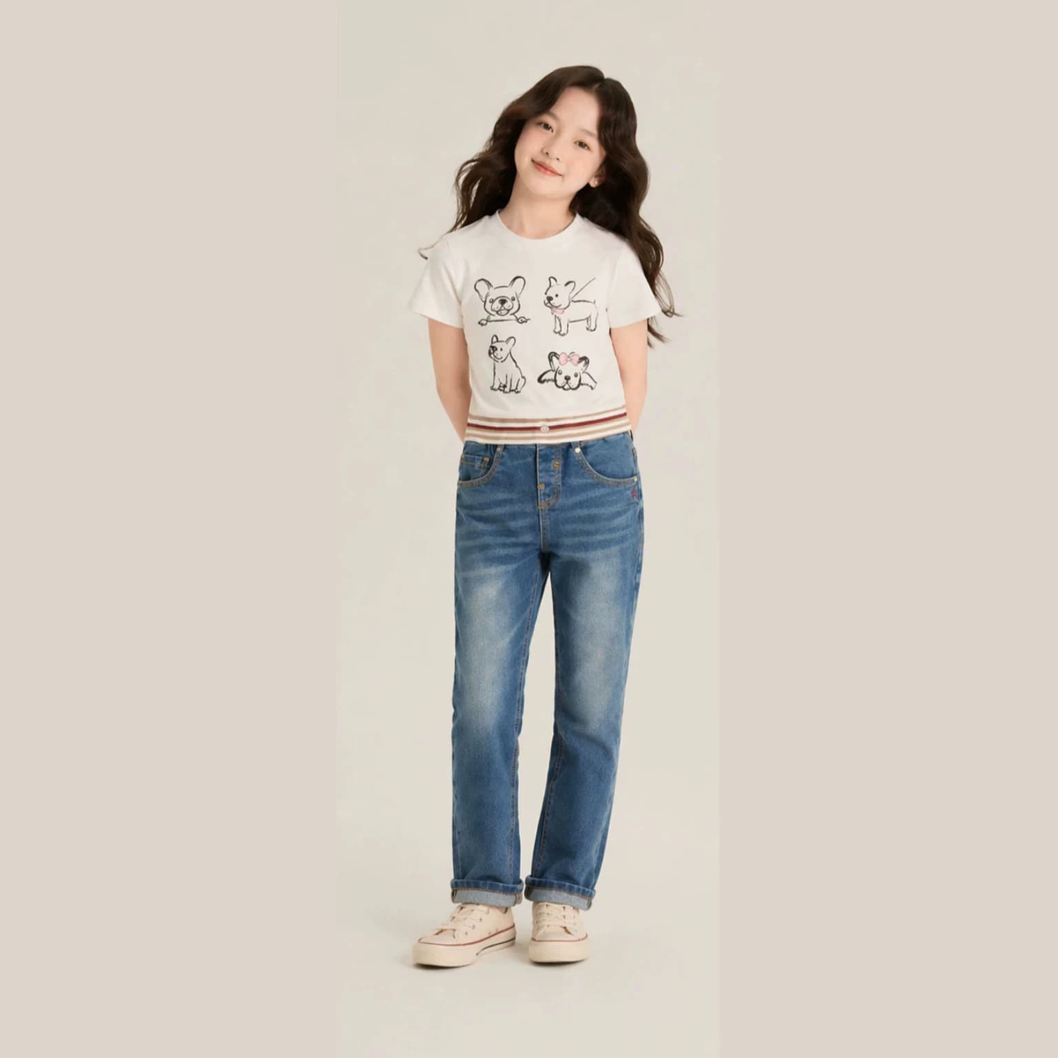 2026 Spring/Autumn Harem Loose Fit Elastic Skinny Jeans for Older Children, Summer Thin Kids Jeans
