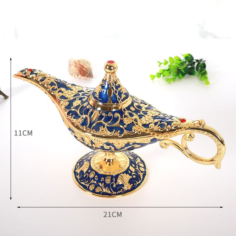 Large Size Aladdin's Lamp Metal Home Decorations Moving Gift Wish Lantern Ornament Zinc Alloy European Style Business Gifts