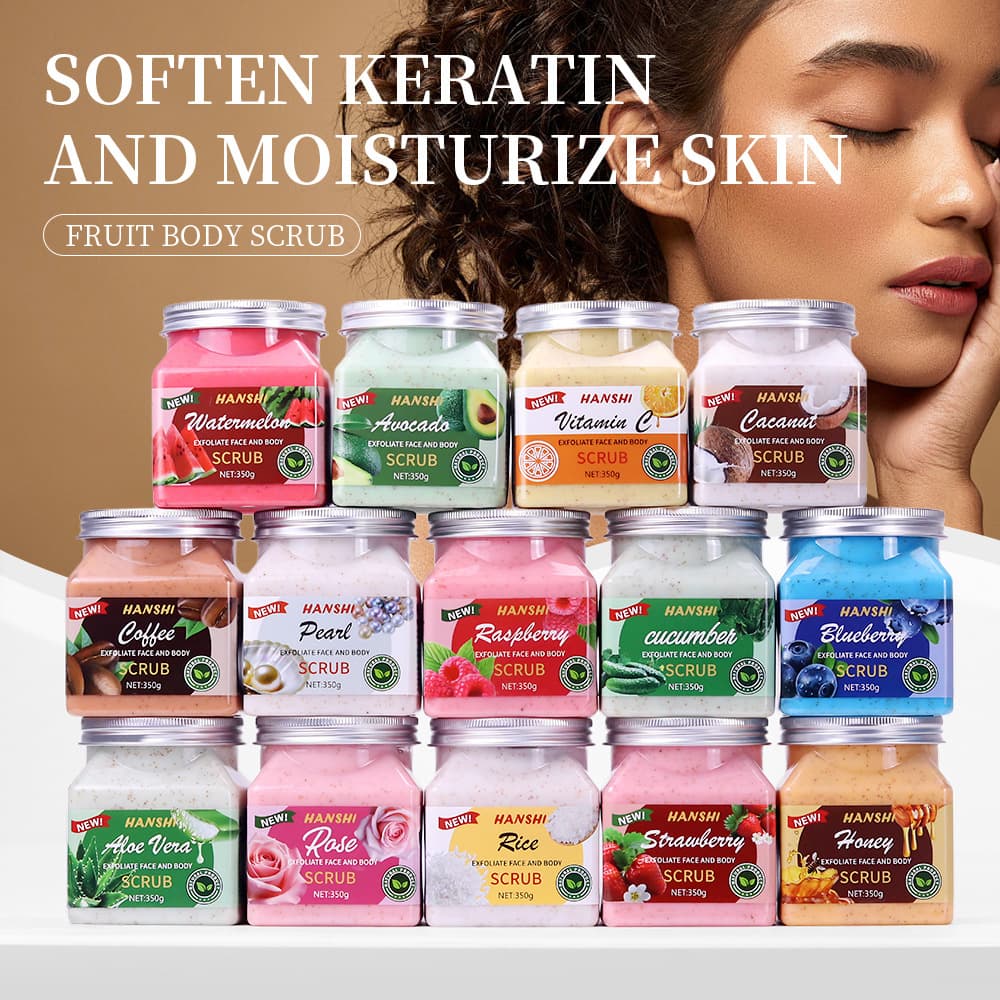 Fruit Body Scrub Exfoliating Keratosis Pimples Bath Cleansing Body Scrub Cross-border Wholesale Stock 350ml