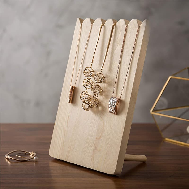 Creative Pine Wood Necklace Display Stand, Jewelry Store Showcase Cabinet, Necklace Display Props, Necklace Organizer