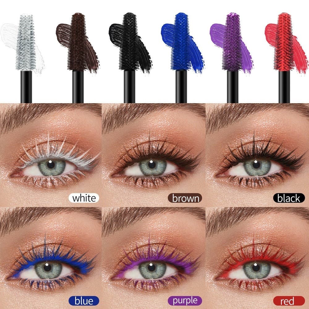 Cross-border XXL Six-Color Multi-Colored Mascara Volumizing Lengthening Waterproof Smudge-Proof Easy Removal Southeast Asia Export