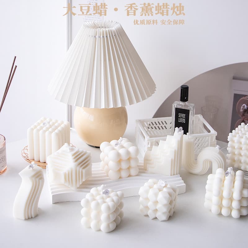 Ins Cube Candle, Popular Scented Candle Decoration, Photo Prop, Aroma Candle, Gift for Guests, Bed and Breakfast Soft Decoration