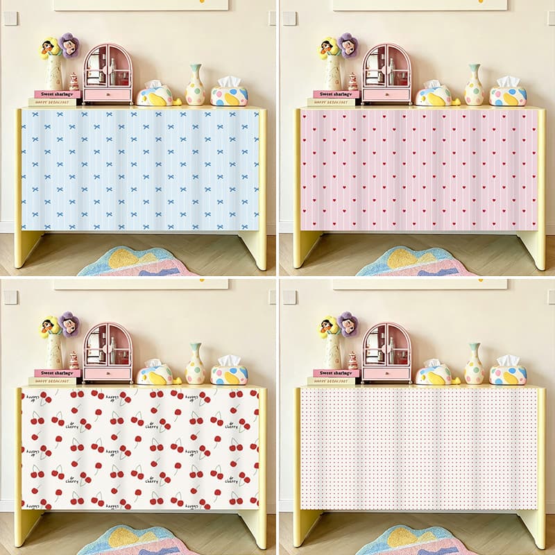 Small Fresh American Style Cabinet Curtain, No Drilling, Shoe Cabinet, Wardrobe, Clutter Cabinet, Storage Rack, Dust-Proof Curtain, Clutter Hiding Curtain