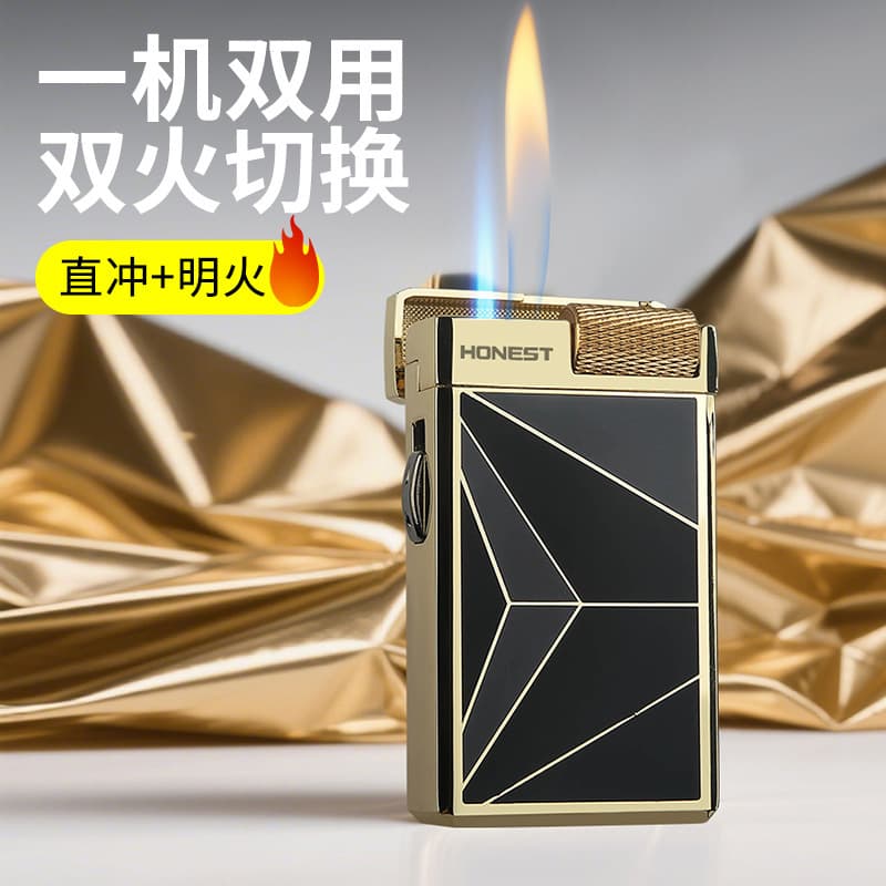 High-end Business Direct-Flush Men's Lighter Metal Windproof Butane Gas Lighter Fashion Creative Lighter Wholesale