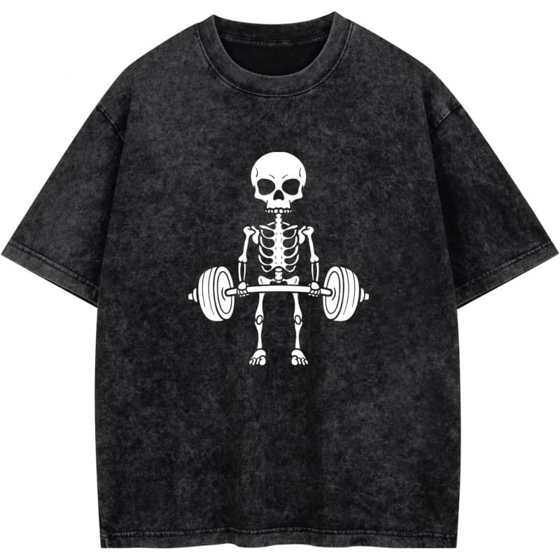 Cross-border Exclusive Pure Cotton Skeleton-Funny Gym Shirts for Women-Deadlift - N