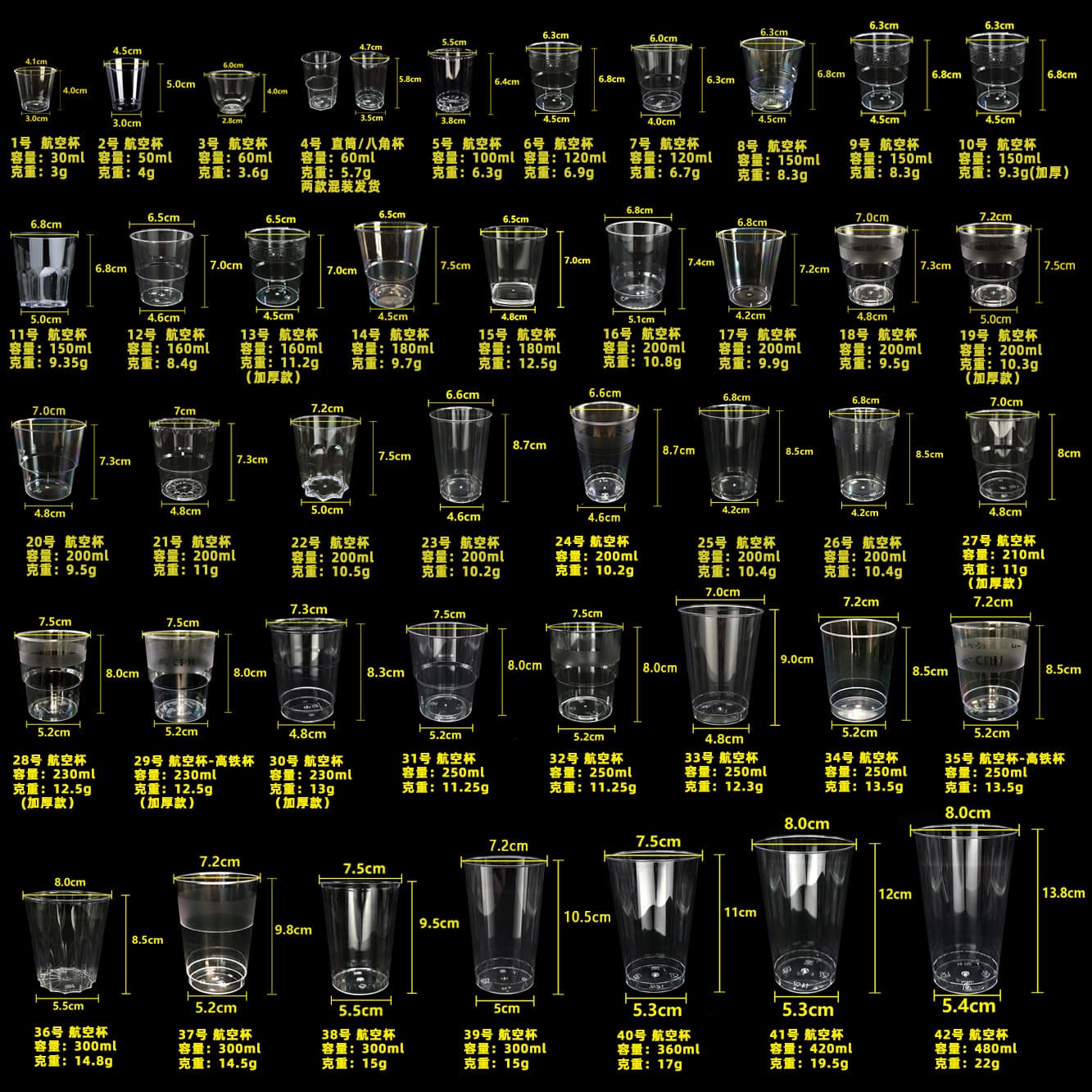 Disposable transparent thickened aviation crystal cups, drinking cups, wine glasses, hard plastic cups wholesale
