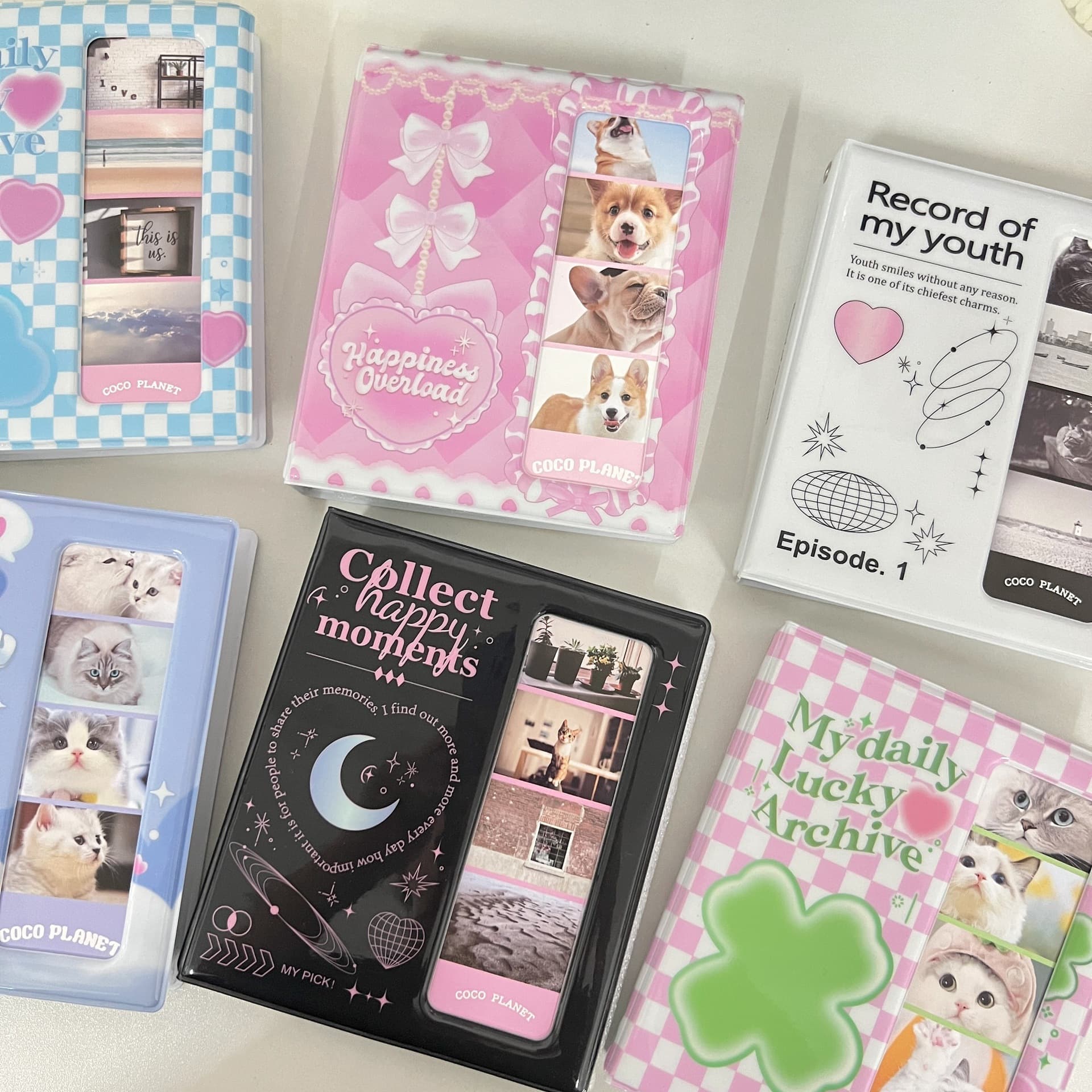 Korean INS Style Photo Album, Four-Grid Life Card Book, Celebrity Card Storage Album, Fan Collection Card Storage Book
