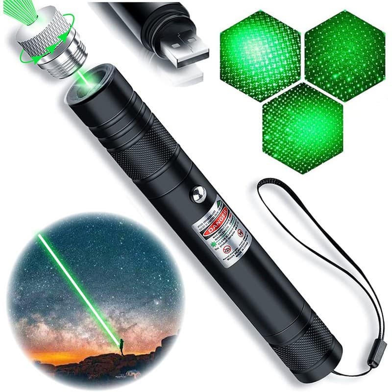 USB Direct Charge Laser Flashlight Green Starry Sky Sales Office Single Point Pointer 701 Long Range High Power Laser Light