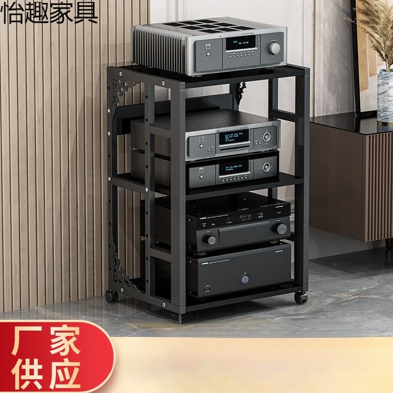 Adjustable Spacing Mobile Tube Amplifier Stand, HIFI Cabinet Speaker Audio Feet, Multi-Layer Home Amplifier Rack