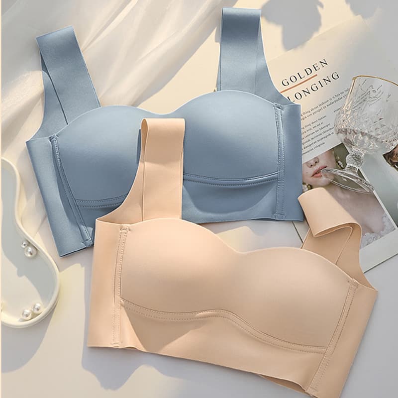 Southeast Asia Cross-Border Women's Vest Style Thin Wireless Bra Prevents Sagging Gathered Small Chest And Side Breast