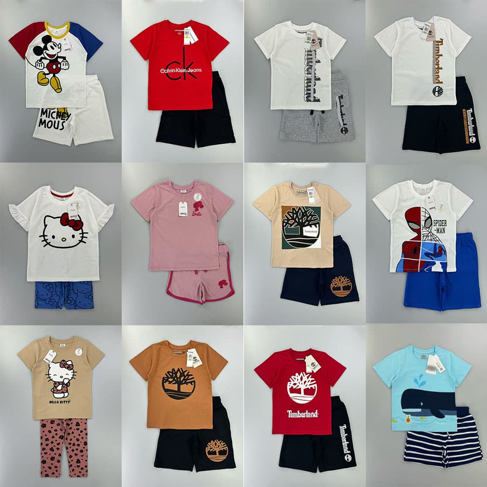 【First-hand Wholesale】New Pattern Mix Brands Export Children's Clothing Short Sleeve Sets Baby Summer Sets