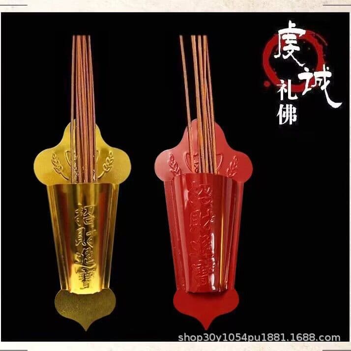 Stainless Steel Alloy Wall-Mounted Incense Burner with Door God Design, Hanging or Nail-Mounted Incense Holder, Buddhist Ritual Incense Burner
