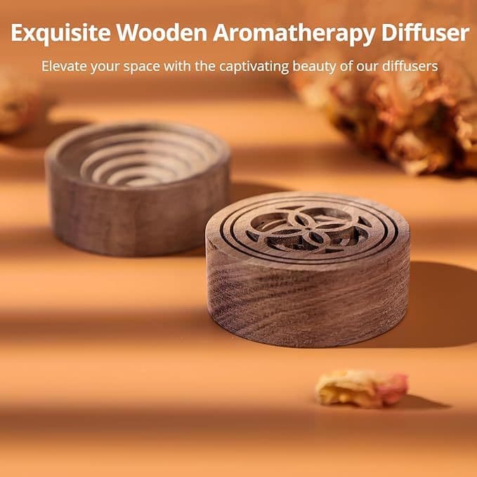 Wooden Essential Oil Diffuser Walnut Diffuser Aromatherapy Diffuser Small Round Diffuser