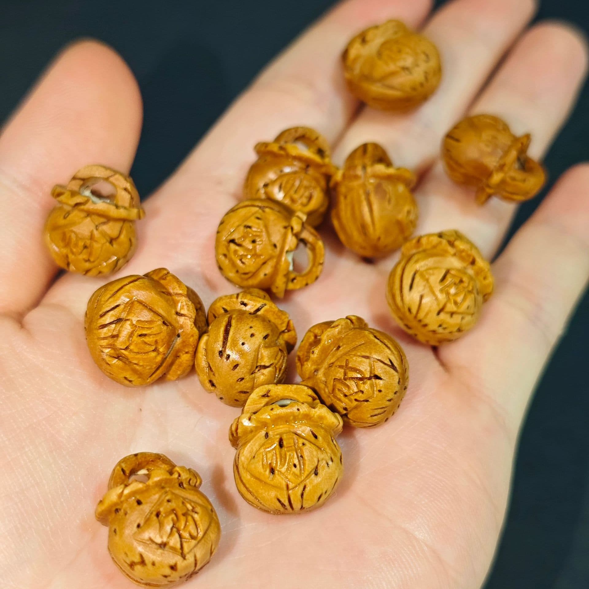 Wild Peach Pit Fu Pouch Pendant Money Bag Generational Wealth Peach Core Peach Basket Unisex Baby Wenwan Gift Peach Wood