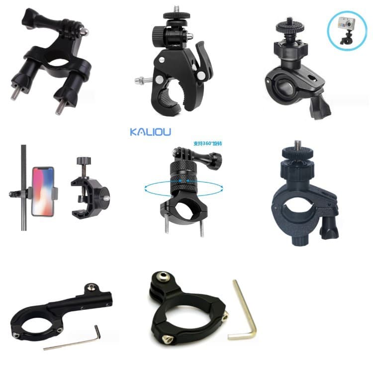 Motorcycle mobile phone navigation bracket live broadcast tripod mobile phone expansion bracket O-shaped plastic bicycle clamp pipe clamp