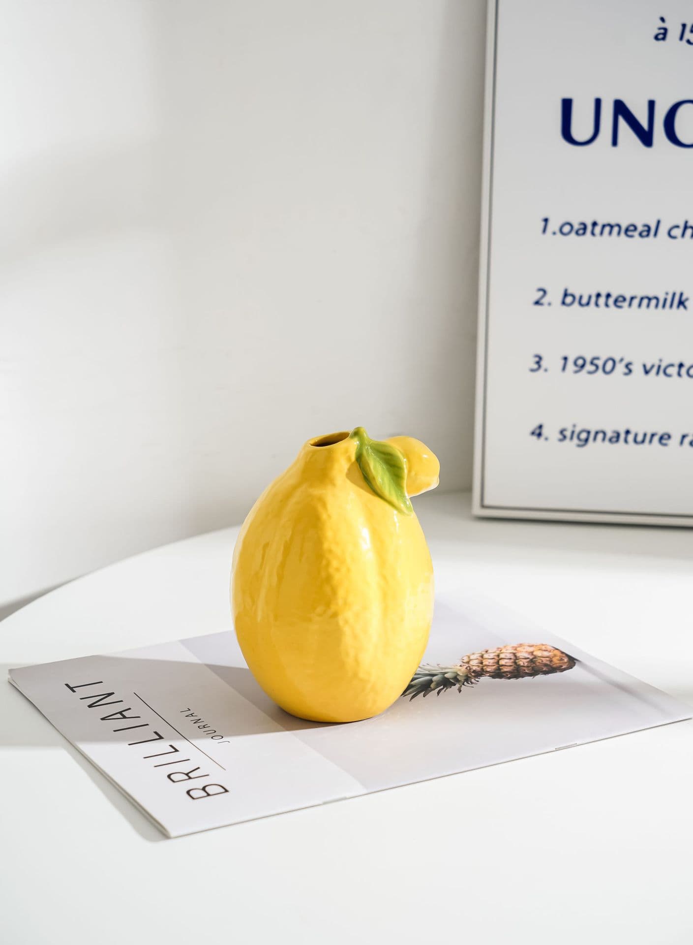 Custom Artificial New Chinese Lemon Vase High-End Minimalist Entryway Living Room Home Decoration