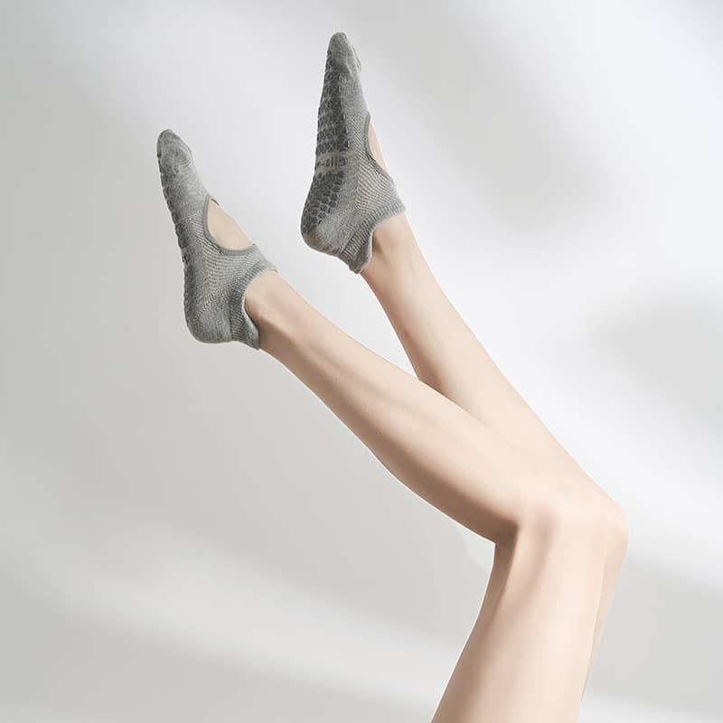 Spring/Summer Yoga Socks Non-Slip Pilates Socks Short Tube Cross Strap Open Back Fitness Sports Professional for Women
