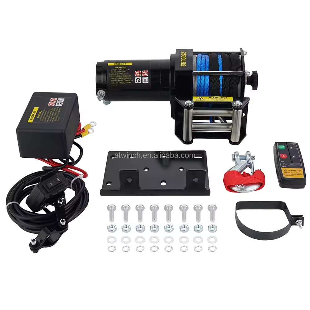 Factory Production Micro Electric Nylon Rope Winch 2500 lb Off-Road Vehicle Winch