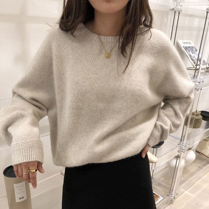 2023 Autumn/Winter New Round Neck Sweater Women Korean Thick Pullover Casual Lazy Style Base Layer Knitwear Fashion