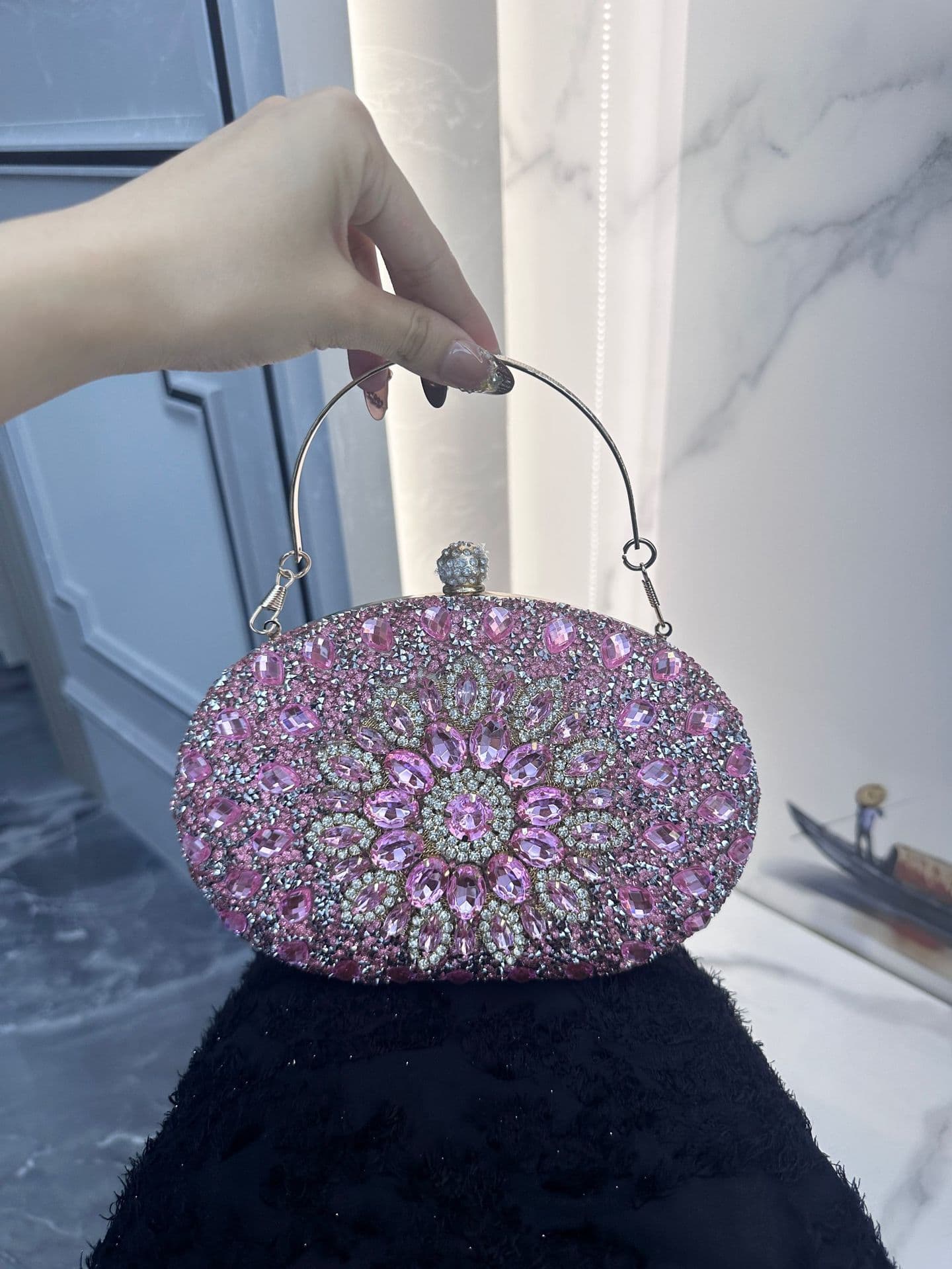 Cross-Border Best-Selling Sunflower Evening Bag for Women Banquet Clutch Handbag Dress Bag Rhinestone Bag