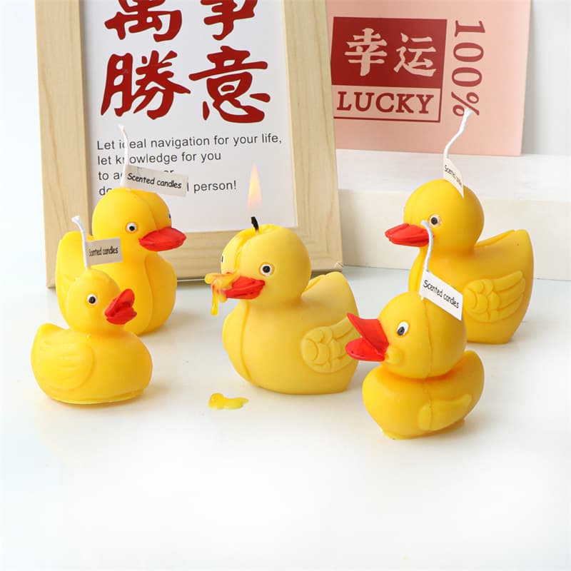 Wholesale Cute Cartoon Duck Aromatherapy Candle Desk Decoration Exam Cheer Duck Little Yellow Duck Children's Graffiti Mold