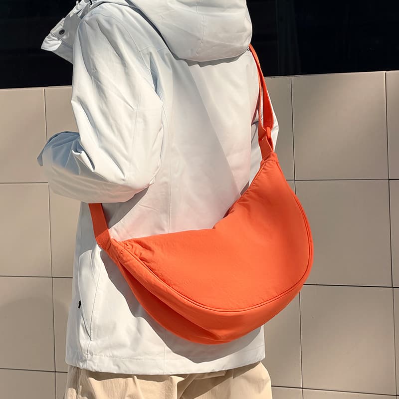 New Candy Color Crossbody Bag Multicolor Moon Casual Bag Outdoor Sports Hiking Bag Versatile Shoulder Bag Nylon Bag