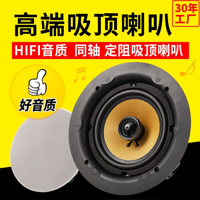 Coaxial Fixed Resistance Ceiling Speaker 5"/6" for Home Background Music and Installation