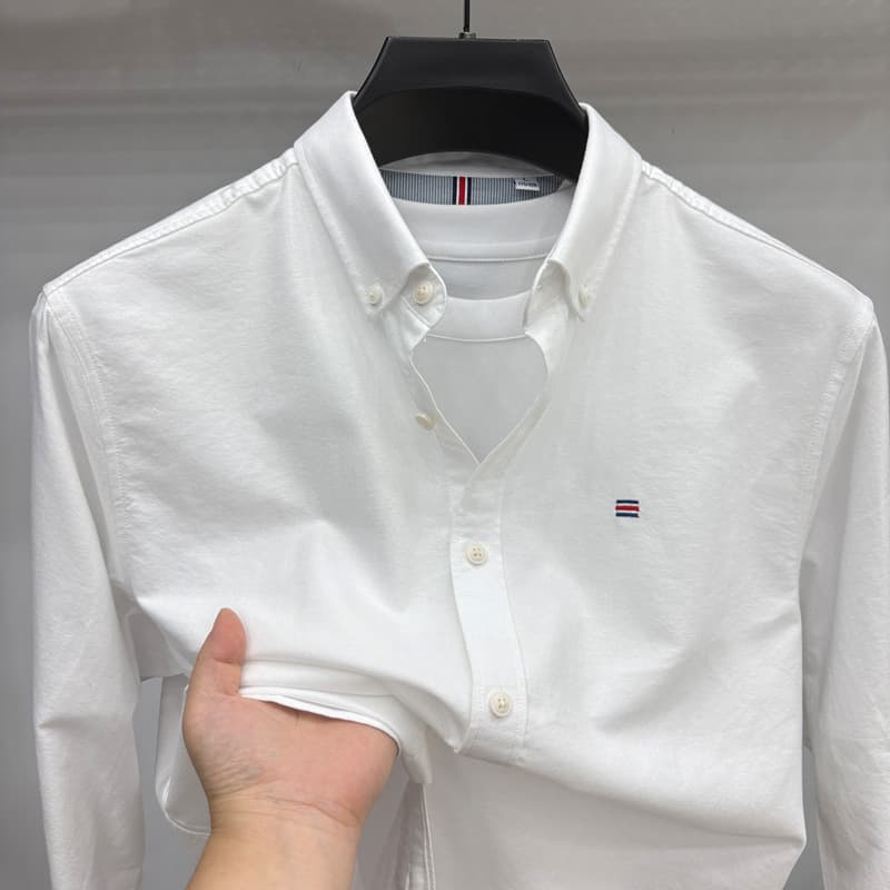 American Tommy men's long-sleeved shirt spring and autumn new 100% cotton non-iron oxford shirt casual bottoming shirt