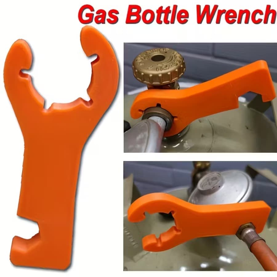 Double-Head Gas Cylinder Wrench - Heavy-Duty PVC Camping Tool for RVs, Dual Use for Outdoor and Kitchen