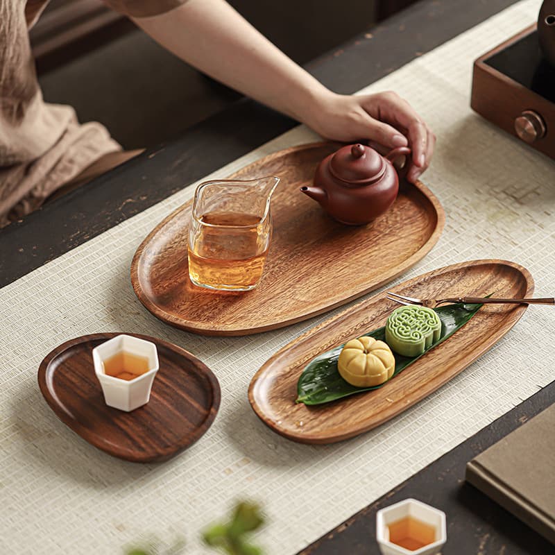 Walnut Storage Tray Creative Japanese Small Snack Plate Tea Dessert Tray Coffee Table Nut Dish