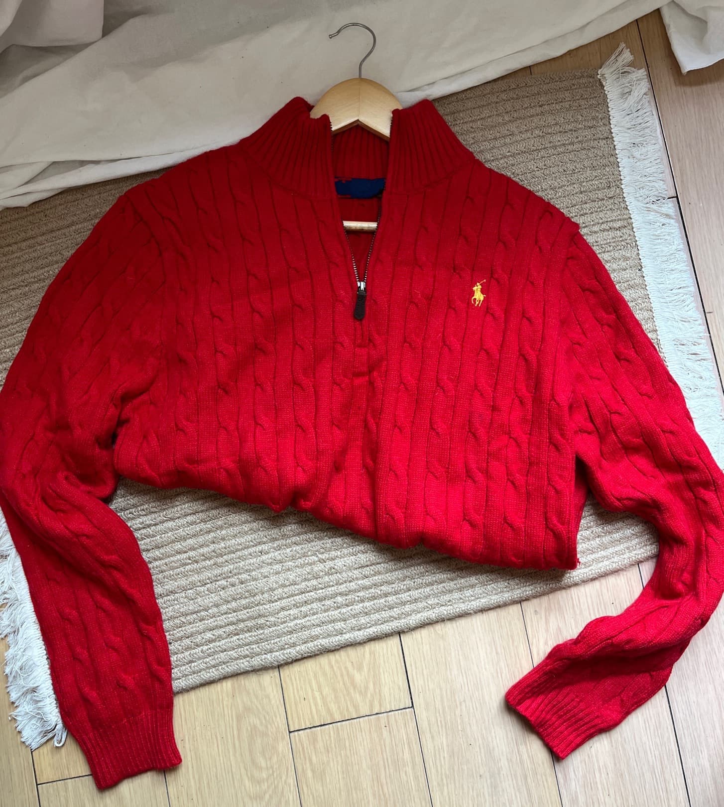 High Quality 90% Wool 10% Cashmere Winter Thickened Sweater Men Half Zip Polo Sweater Polo Collar Top Men