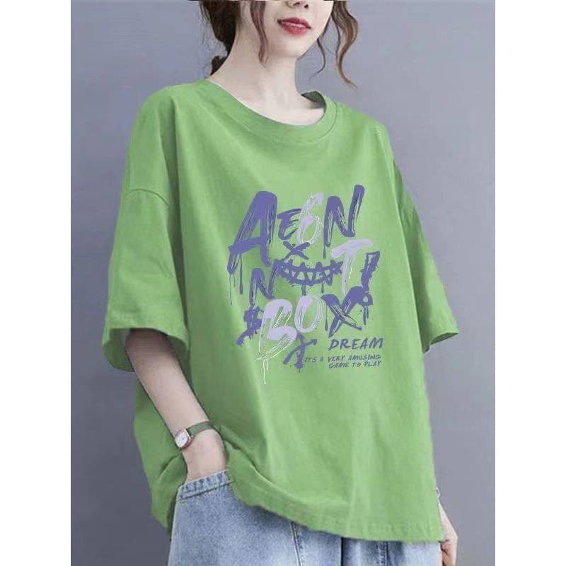 Summer T-Shirt Round Neck Short Sleeve Women's Loose Casual Versatile Plus Size Fashionable Age-Reducing Top