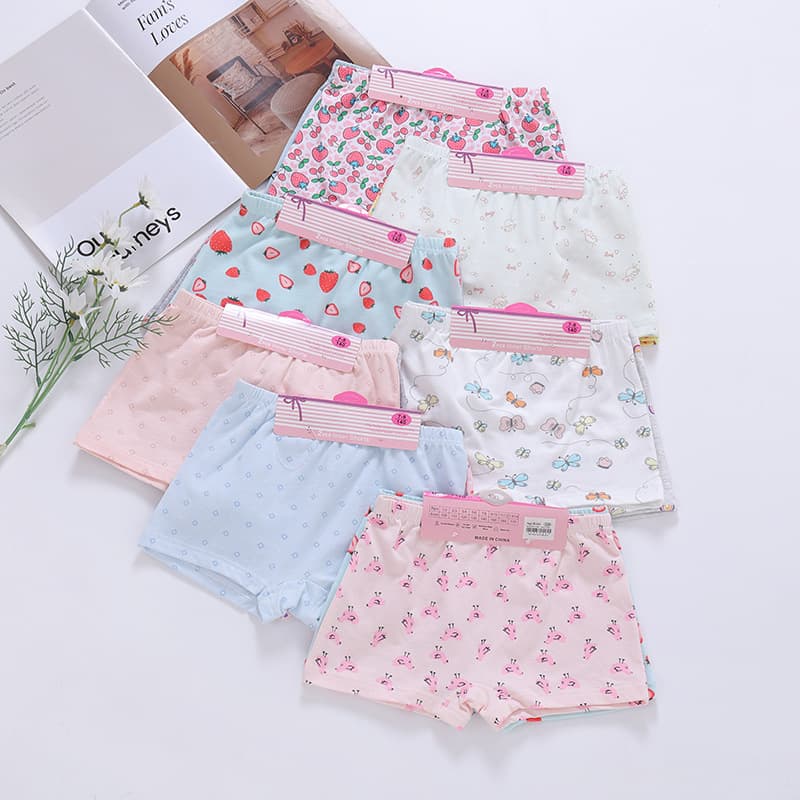 Ready stock children's underwear wholesale cotton girls boxer briefs boxer shorts children's underwear boneless