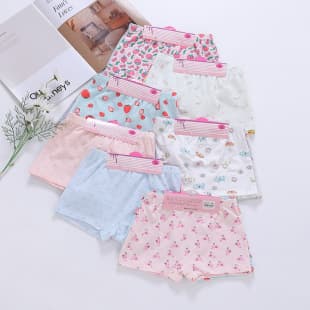 In Stock Children's Underwear Wholesale Cotton Girls' Boxer Briefs Shorts Kids' Underwear Seamless