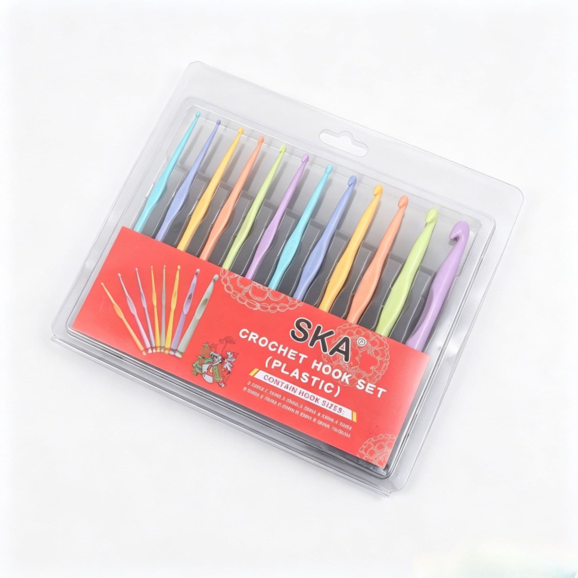 Yarn Knitting Plastic Crochet Hook Plastic Color Aluminum Crochet Hook DIY Knitting Crochet Tool Set of 12