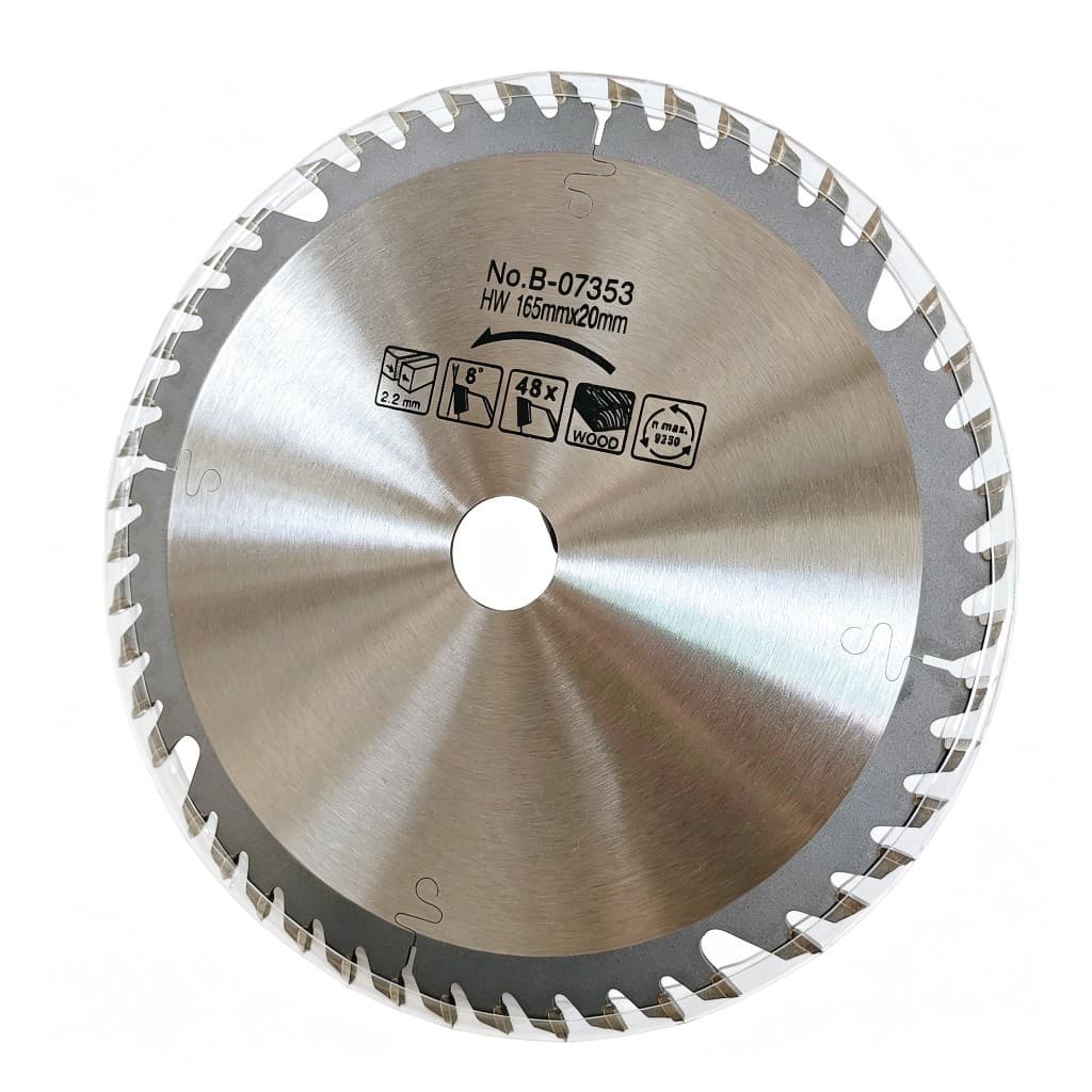 NO.B-07353 Woodworking Alloy Circular Saw Blade 165mm X 20mm Cutting Disc for Electric Circular Saw Wood Cutting Saw Blade