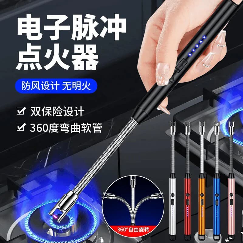 Gas Stove Pulse Igniter Electronic Gas Stove Long Handle Charging Firecracker Ignition Tool