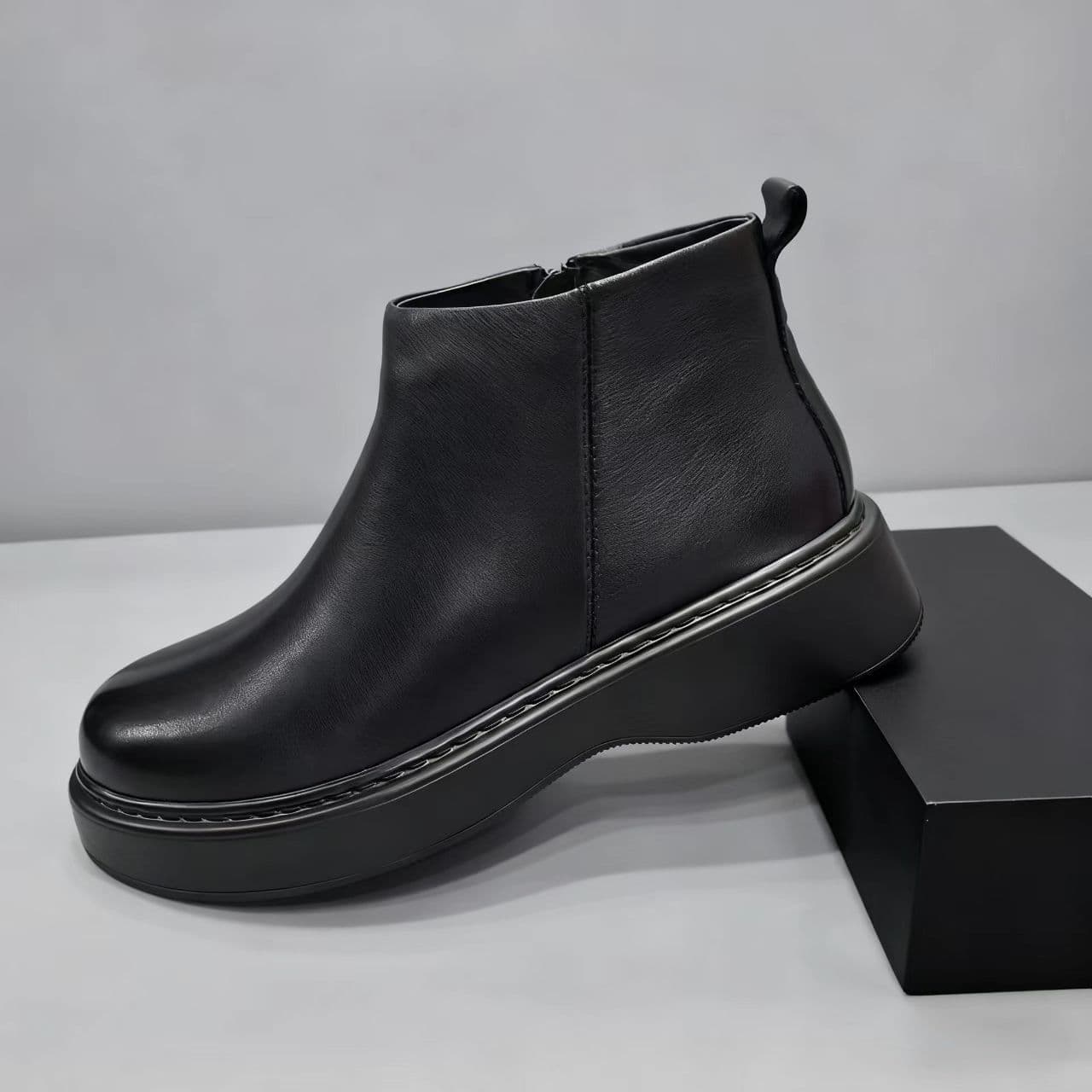 Men's Shoes Winter Pure Leather Fleece-Lined Fashion Pure Leather Casual Comfortable Men's Shoes Luxury Handsome High-End Feel Versatile Elegant Trendy