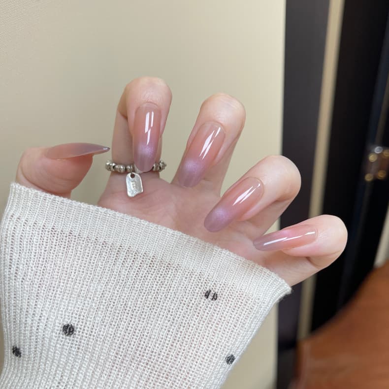 Xiaohongshu Hot-Selling Press-On Nails, High-End French Minimalist Cat Eye Nail Tips, Wearable Handmade Nail Tips